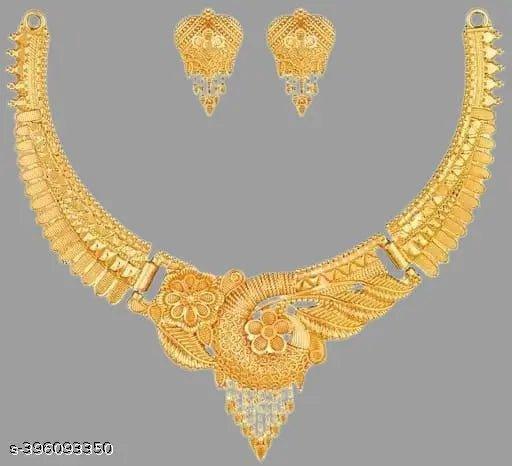 New Tready Golden Jewellery Set for Women – Elegant & Stylish Design - ADRO CLOTHING AND ACCESSORIES