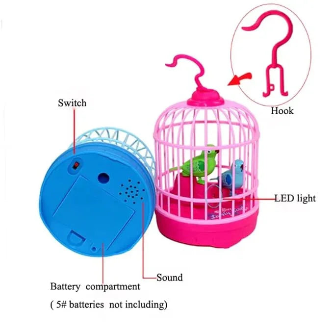 Lovely Talking Bird Cage for Kids with Light and Music Voice Controlled Induction Bird Mini Birdcage - ADRO CLOTHING AND ACCESSORIES