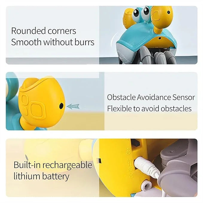 Crawling Crab Baby Toy with Music, LED Lights & Rechargeable Battery - ADRO CLOTHING AND ACCESSORIES