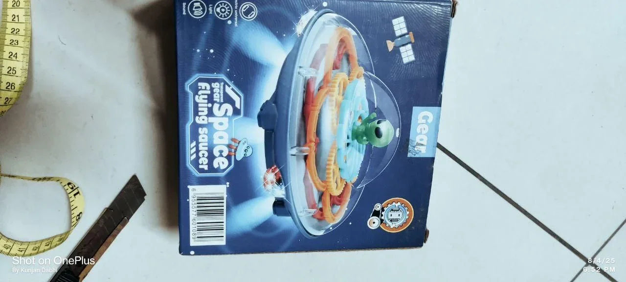 Electric Transparent Gear UFO Space Flying Saucer Toy Toddler Interaction - ADRO CLOTHING AND ACCESSORIES