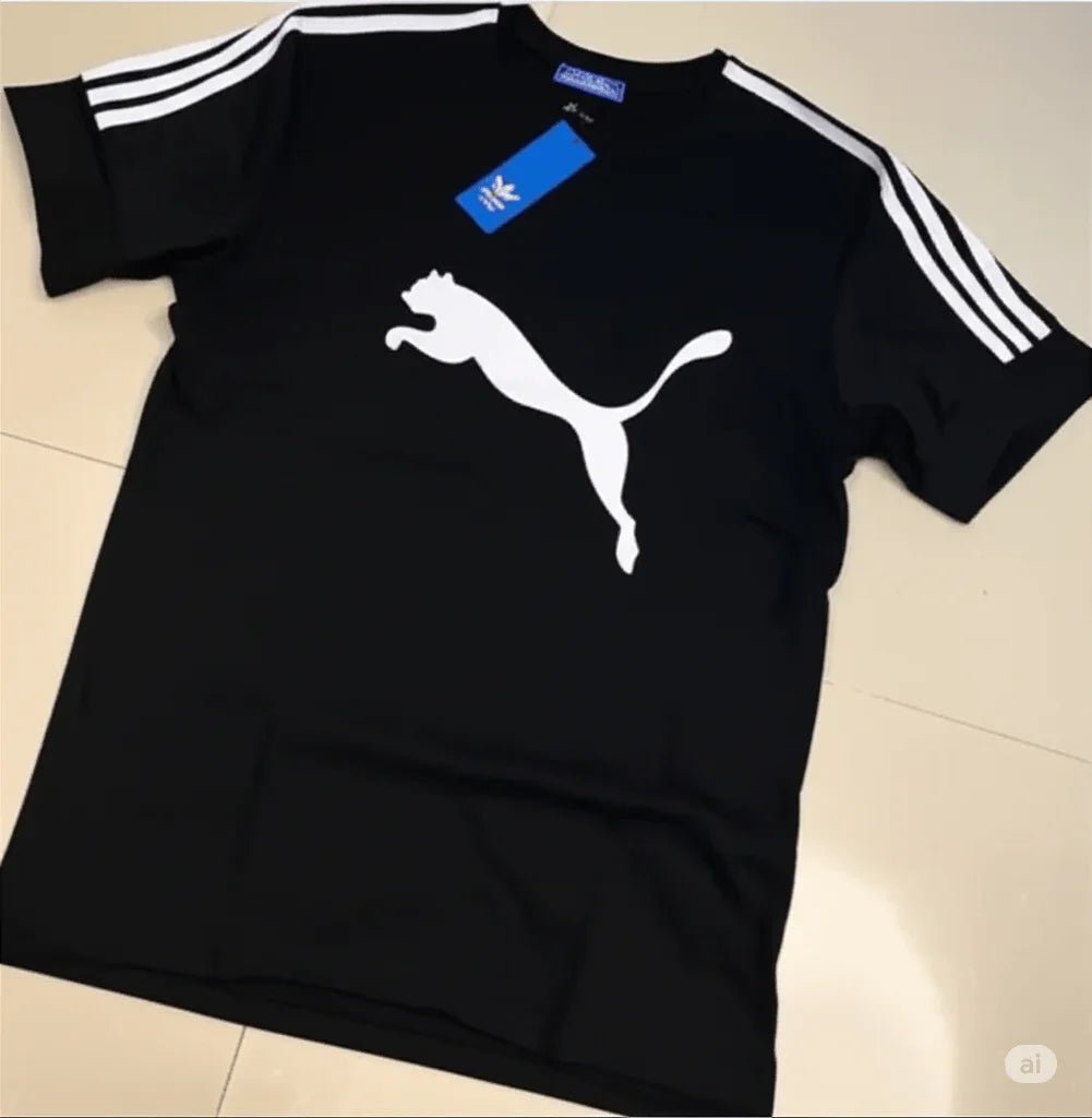 Regular Fit Puma T shirt black - ADRO CLOTHING AND ACCESSORIES