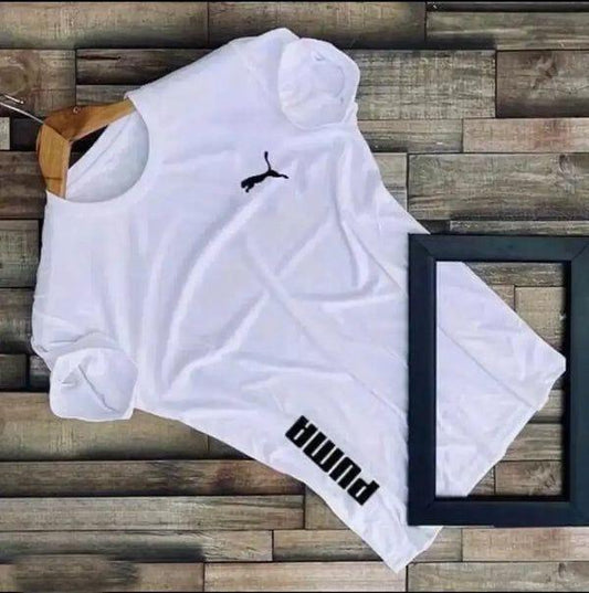 Regular Fit T-Shirt for Men – White, Size L - ADRO CLOTHING AND ACCESSORIES