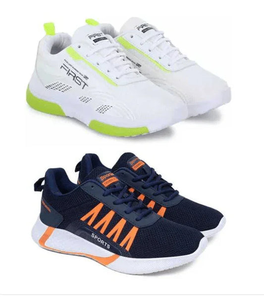 Men’s Sports Shoes Pack of 2 – White & Blue - ADRO CLOTHING AND ACCESSORIES