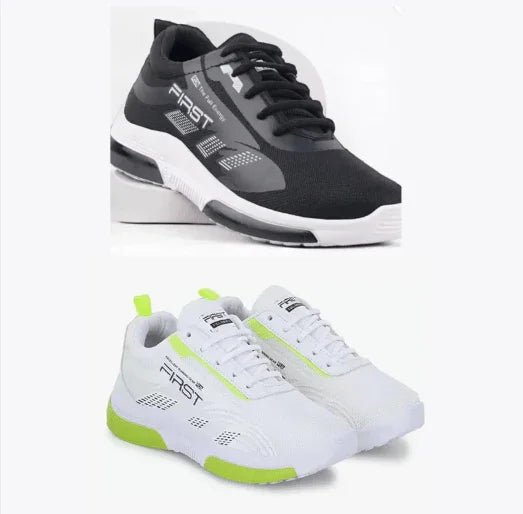 Sports Shoes for Men (White & Black, 6) (Pack of 2) - ADRO CLOTHING AND ACCESSORIES