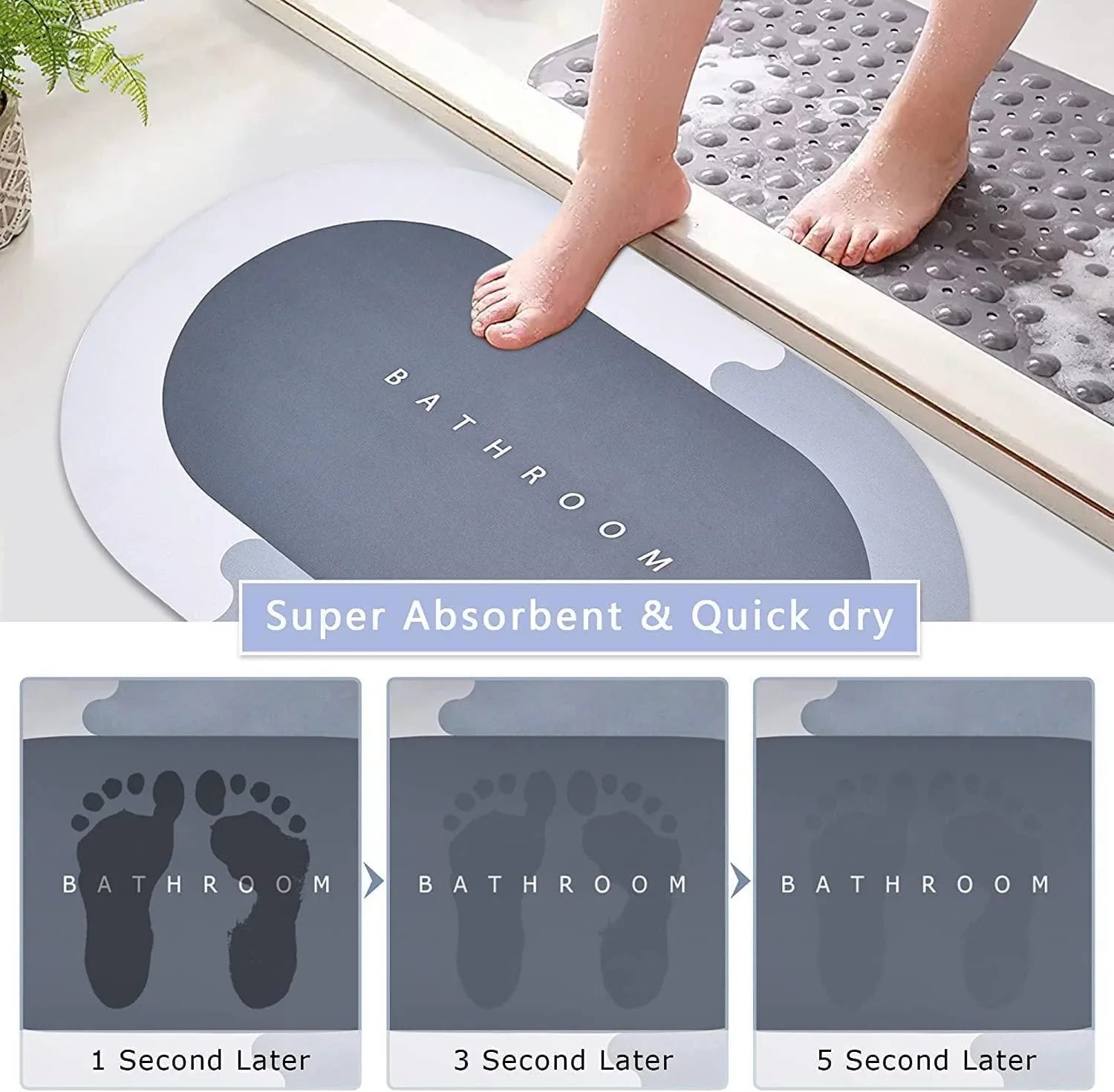 Super Absorbent Bath Floor Mat - ADRO CLOTHING AND ACCESSORIES