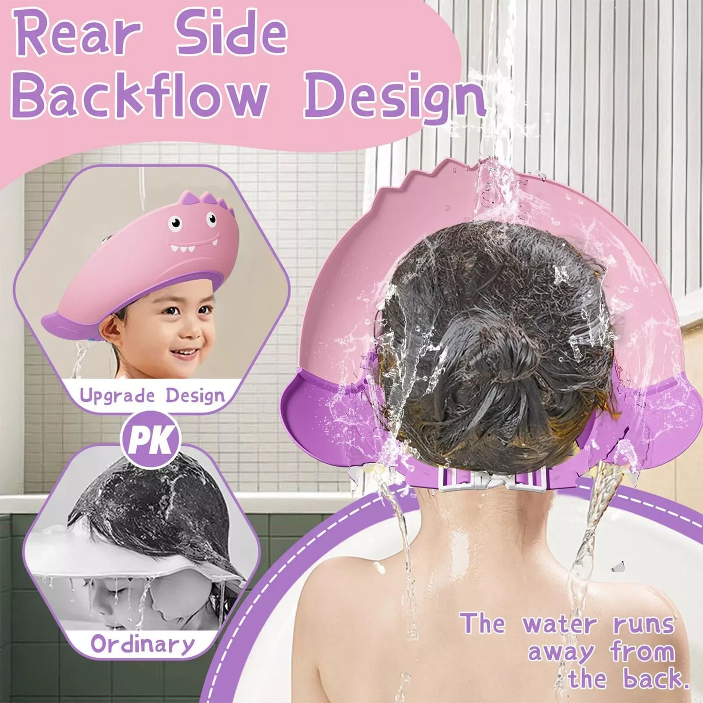 Soft Adjustable Visor Hat Safe Shampoo Shower Bathing Protection Bath Cap for Toddlers, Baby, Kids, Children (Multicolor) - ADRO CLOTHING AND ACCESSORIES