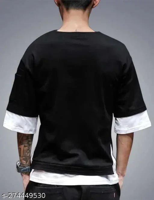 Hip Hop T-Shirt for Men – Black Stylish Streetwear Cotton Tee - ADRO CLOTHING AND ACCESSORIES
