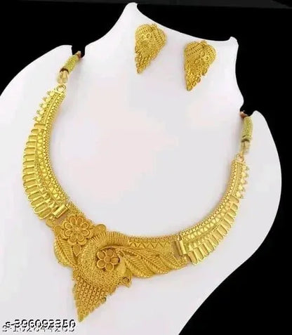 New Tready Golden Jewellery Set for Women – Elegant & Stylish Design - ADRO CLOTHING AND ACCESSORIES