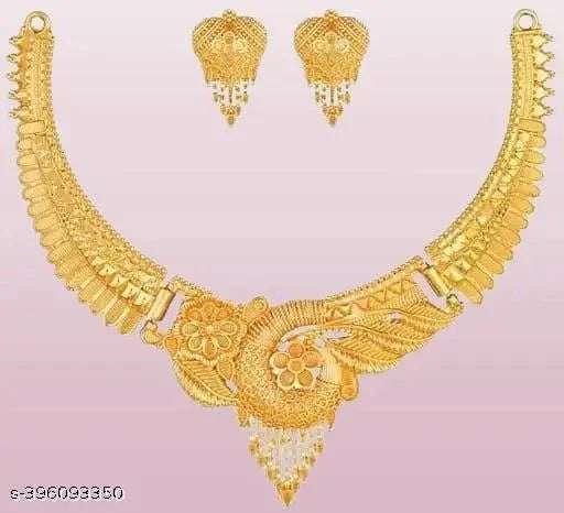New Tready Golden Jewellery Set for Women – Elegant & Stylish Design - ADRO CLOTHING AND ACCESSORIES