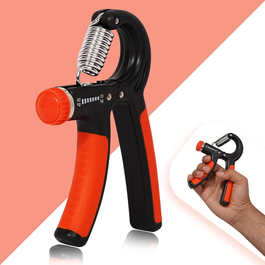 Premium Hand Grip Strengthener, Hand Exerciser Adjustable Resistance 10 To 40Kg, Grip Strength Trainer, Hand Gripper, Forearm Workout Training Equipment for Injury Recovery Athletes (Orange & Black) - ADRO CLOTHING AND ACCESSORIES