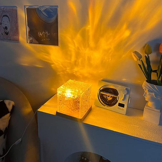 Aurora Wave Light Cube – LED Crystal Night Lamp for Room Decor - ADRO CLOTHING AND ACCESSORIES