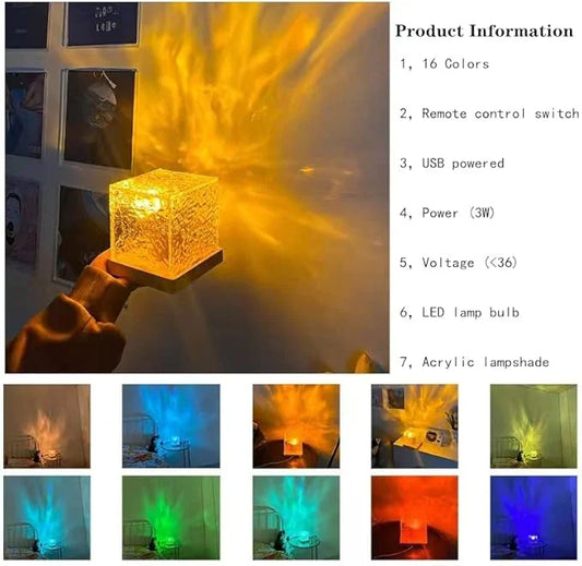 Aurora Wave Light Cube – LED Crystal Night Lamp for Room Decor - ADRO CLOTHING AND ACCESSORIES