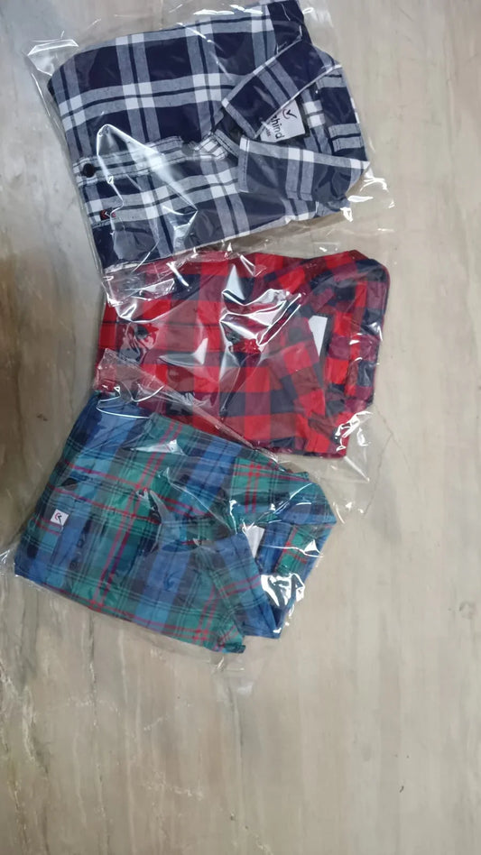 Pack of 3 check shirt - ADRO CLOTHING AND ACCESSORIES