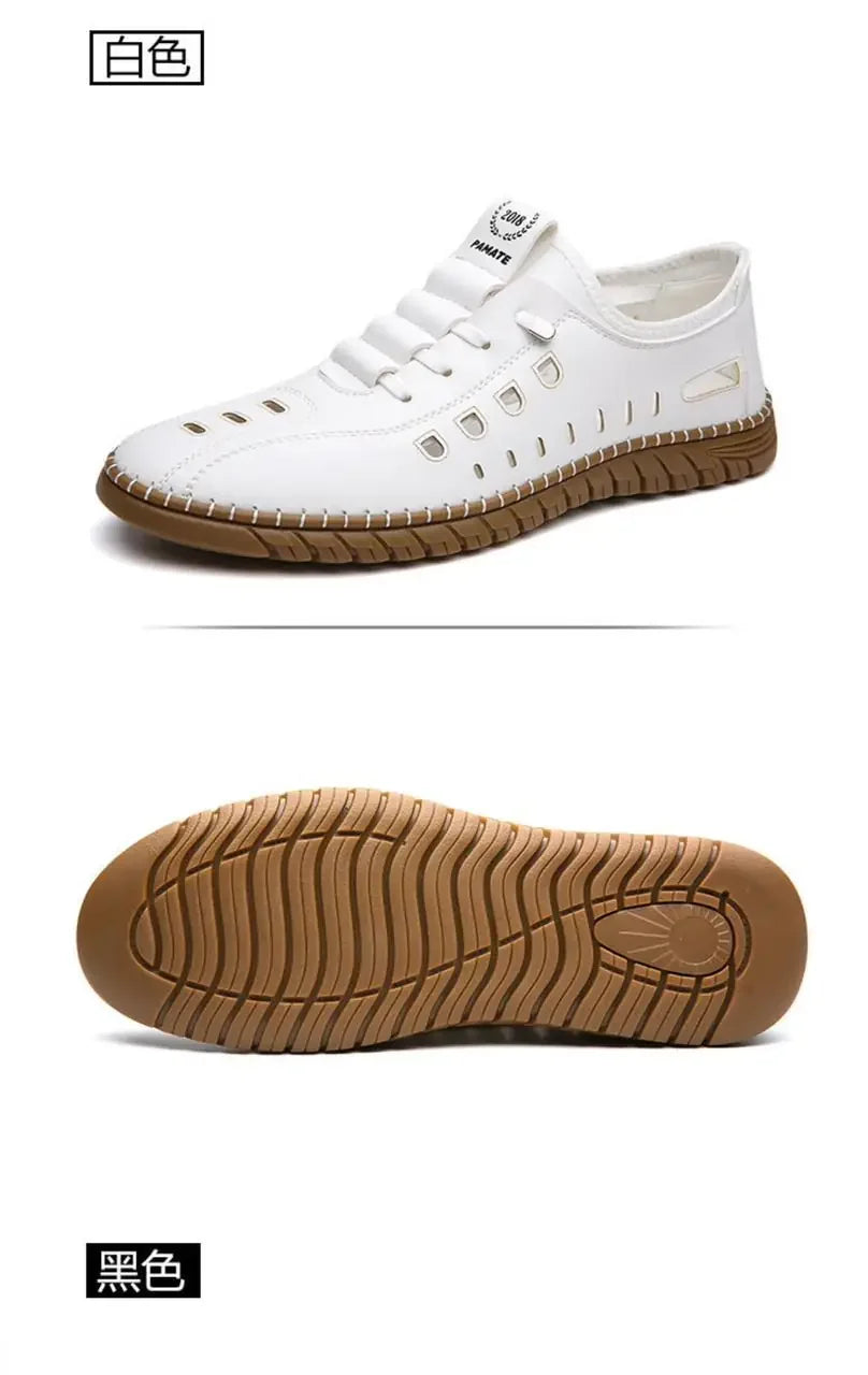 Men's Stylish Laser Cut White Casual Shoes - ADRO CLOTHING AND ACCESSORIES
