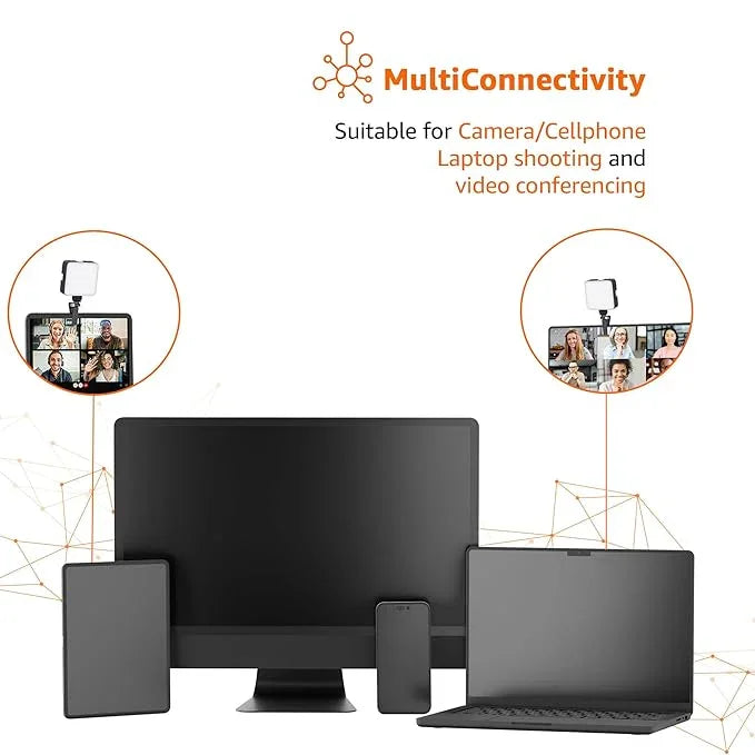 Dimmable Camera Video Light – 120 LED, Clip-On with Cold Shoe Mounts - ADRO CLOTHING AND ACCESSORIES