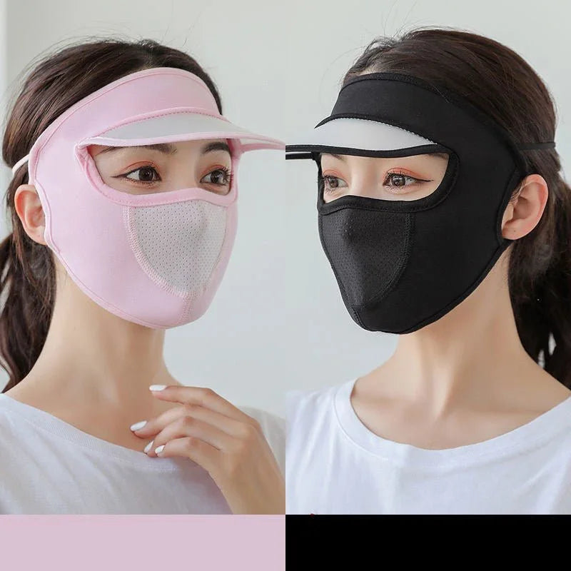 Sunscreen Mask With Brim Ice Silk Face Cover - ADRO CLOTHING AND ACCESSORIES