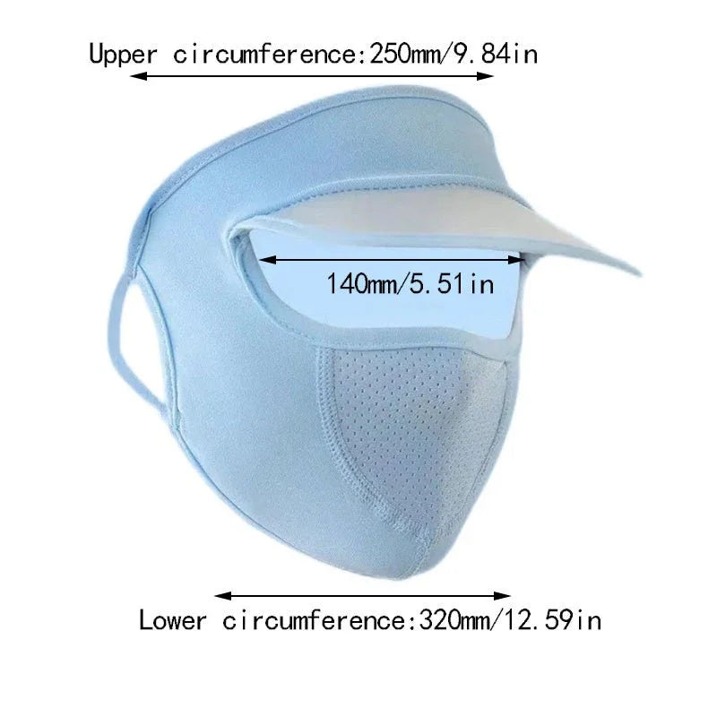 Sunscreen Mask With Brim Ice Silk Face Cover - ADRO CLOTHING AND ACCESSORIES