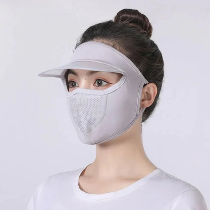 Sunscreen Mask With Brim Ice Silk Face Cover - ADRO CLOTHING AND ACCESSORIES