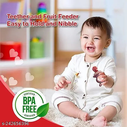 Nibbler for Babies | Pacifier for Newborn Baby | Silicone Fruit & Juice Feeder with Cover Pack of 2 - ADRO CLOTHING AND ACCESSORIES