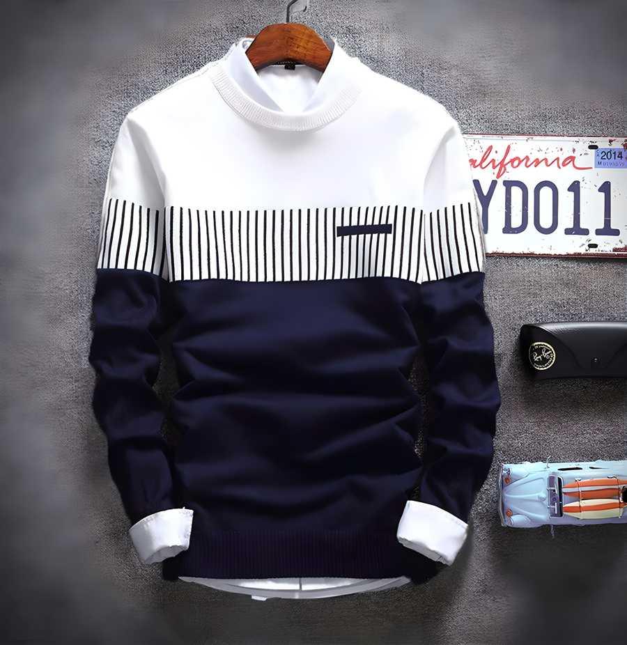 Cotton Color Block Full Sleeves Mens T-Shirt - ADRO CLOTHING AND ACCESSORIES