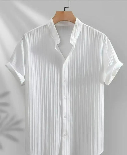 Men's Solid Retro Short Sleeves Button-Up Shirt Pack of 3 - ADRO CLOTHING AND ACCESSORIES