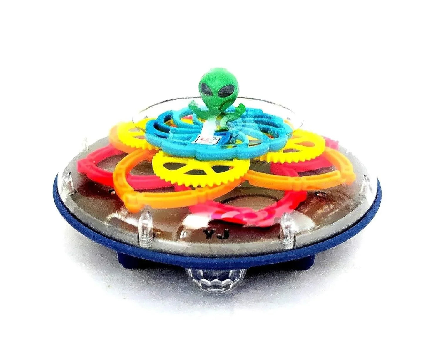 Electric Transparent Gear UFO Space Flying Saucer Toy Toddler Interaction - ADRO CLOTHING AND ACCESSORIES
