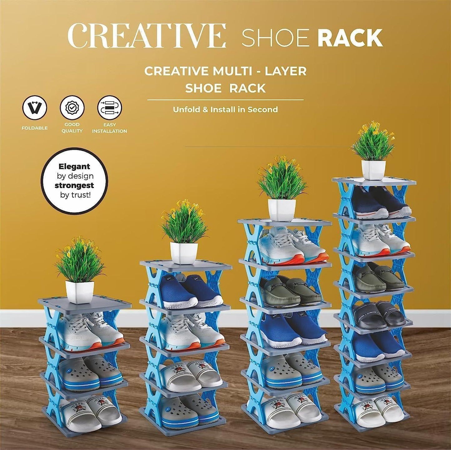 6-Layer Foldable Shoe Rack – Smart, Compact & Space-Saving - ADRO CLOTHING AND ACCESSORIES