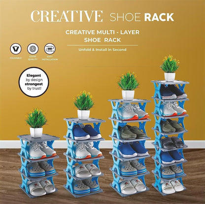 6-Layer Foldable Shoe Rack – Smart, Compact & Space-Saving - ADRO CLOTHING AND ACCESSORIES