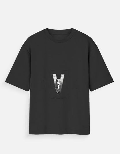 Black V Unisex Oversized Standard T-Shirt - ADRO CLOTHING AND ACCESSORIES