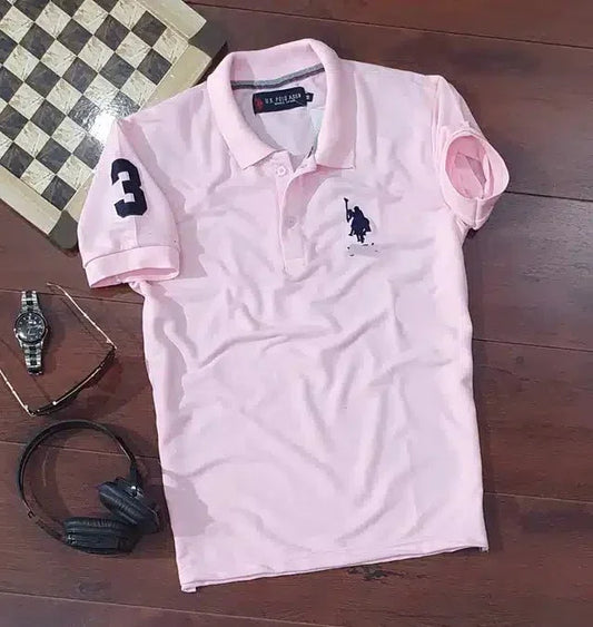 Men’s Half Sleeves Casual T-Shirt – Pink, Size M - ADRO CLOTHING AND ACCESSORIES