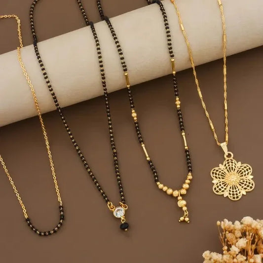 Combo Mangalsutra Mala Set with Moti Chain – Buy 1 Get 3 Free Offer - ADRO CLOTHING AND ACCESSORIES