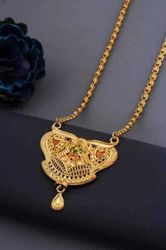 Traditional Gold Plated Mala Design with Chen Ladi Long Mangalsutra - ADRO CLOTHING AND ACCESSORIES