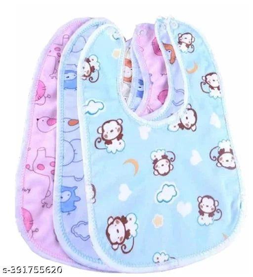 Cotton Bib for Baby (Multicolor, Pack of 3) - ADRO CLOTHING AND ACCESSORIES