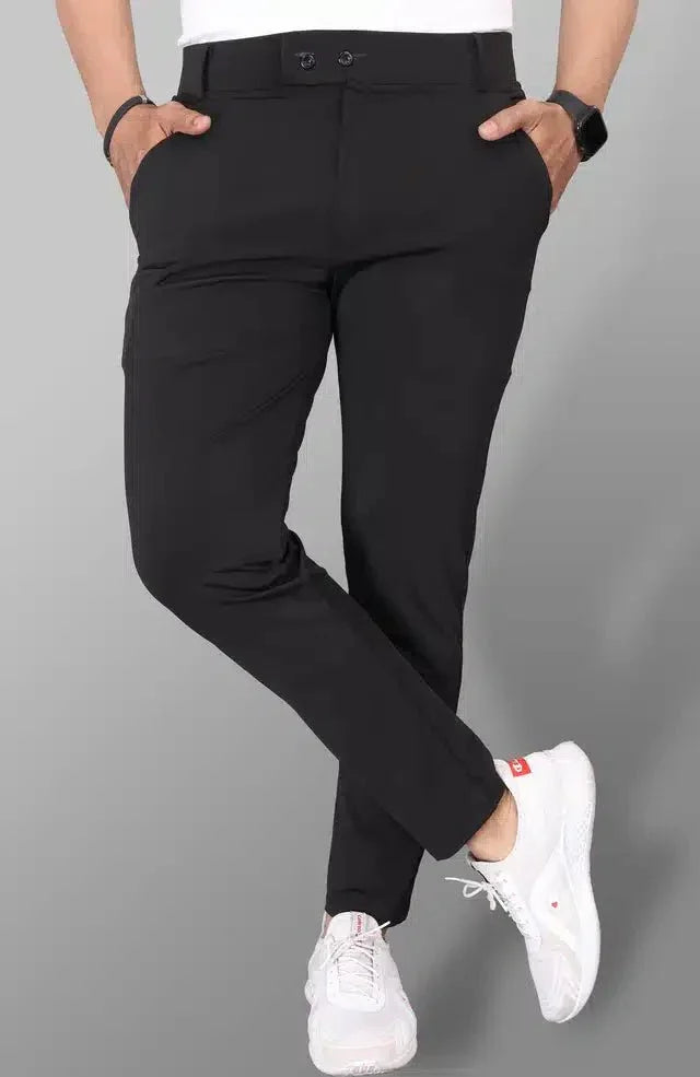 Lycra Blend Trouser for Men (Black, 28) - ADRO CLOTHING AND ACCESSORIES